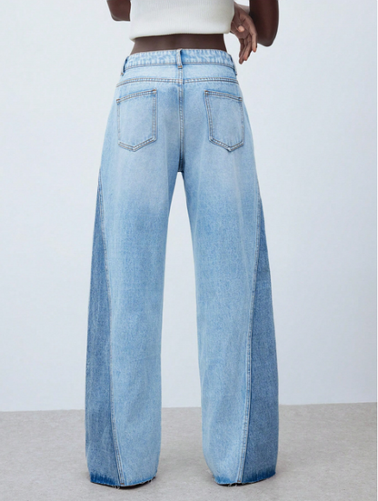 Valeria – Pantalón Denim Wide Contrast