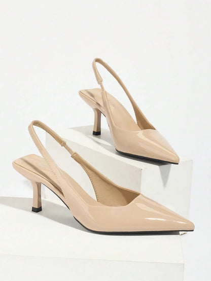 Vega - Slingback de Tacón Kitten con Punta Fina
