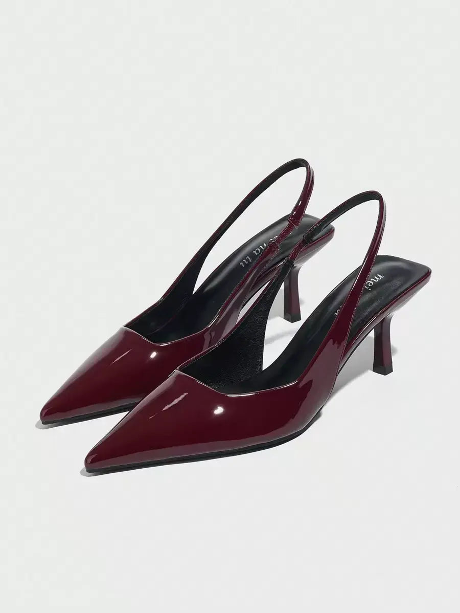 Vega - Slingback de Tacón Kitten con Punta Fina