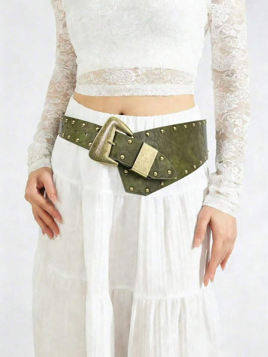 Valeria - Cinturón Vintage con Hebilla Envejecida