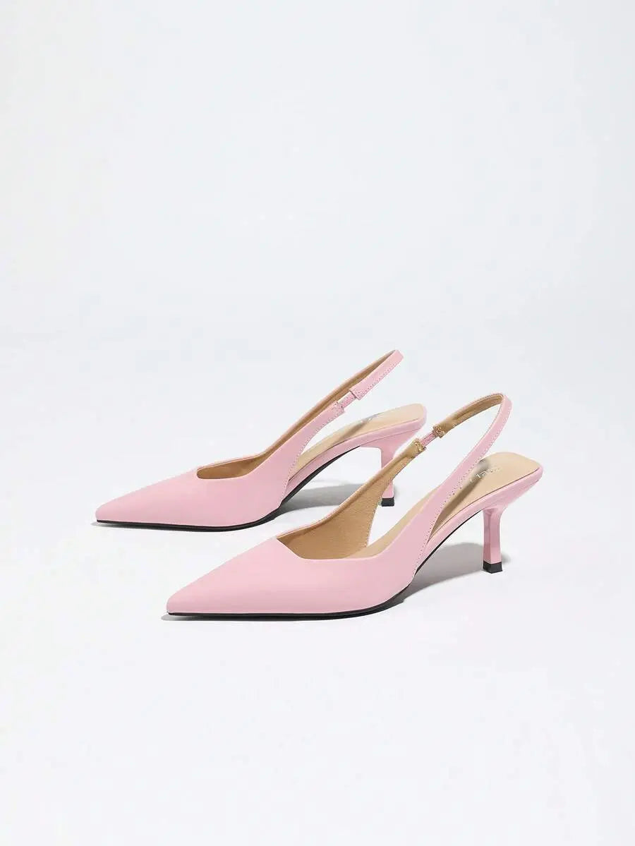 Vega - Slingback de Tacón Kitten con Punta Fina