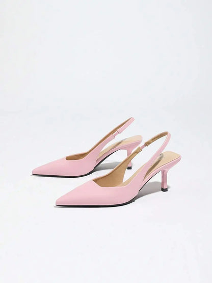 Vega - Slingback de Tacón Kitten con Punta Fina