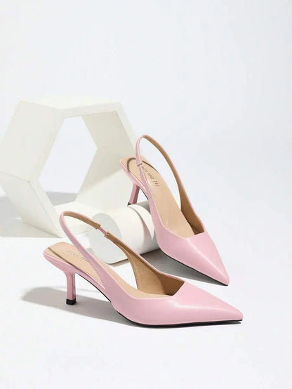 Vega - Slingback de Tacón Kitten con Punta Fina