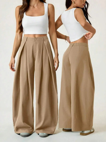 Ámbar - Pantalón Bombacho con Pinzas y Caída Extra