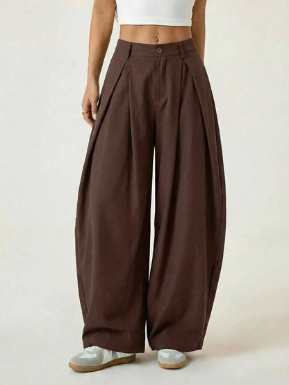 Ámbar - Pantalón Bombacho con Pinzas y Caída Extra
