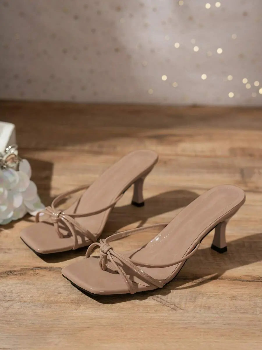 Nora - Tacones de Tiras con Nudo