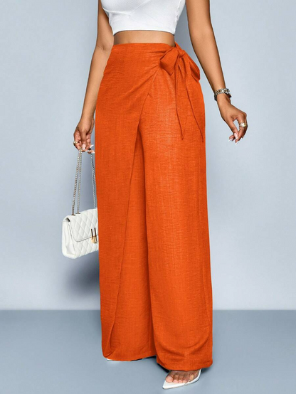 Nadia - Pantalón Palazzo Cruzado con Lazo lateral