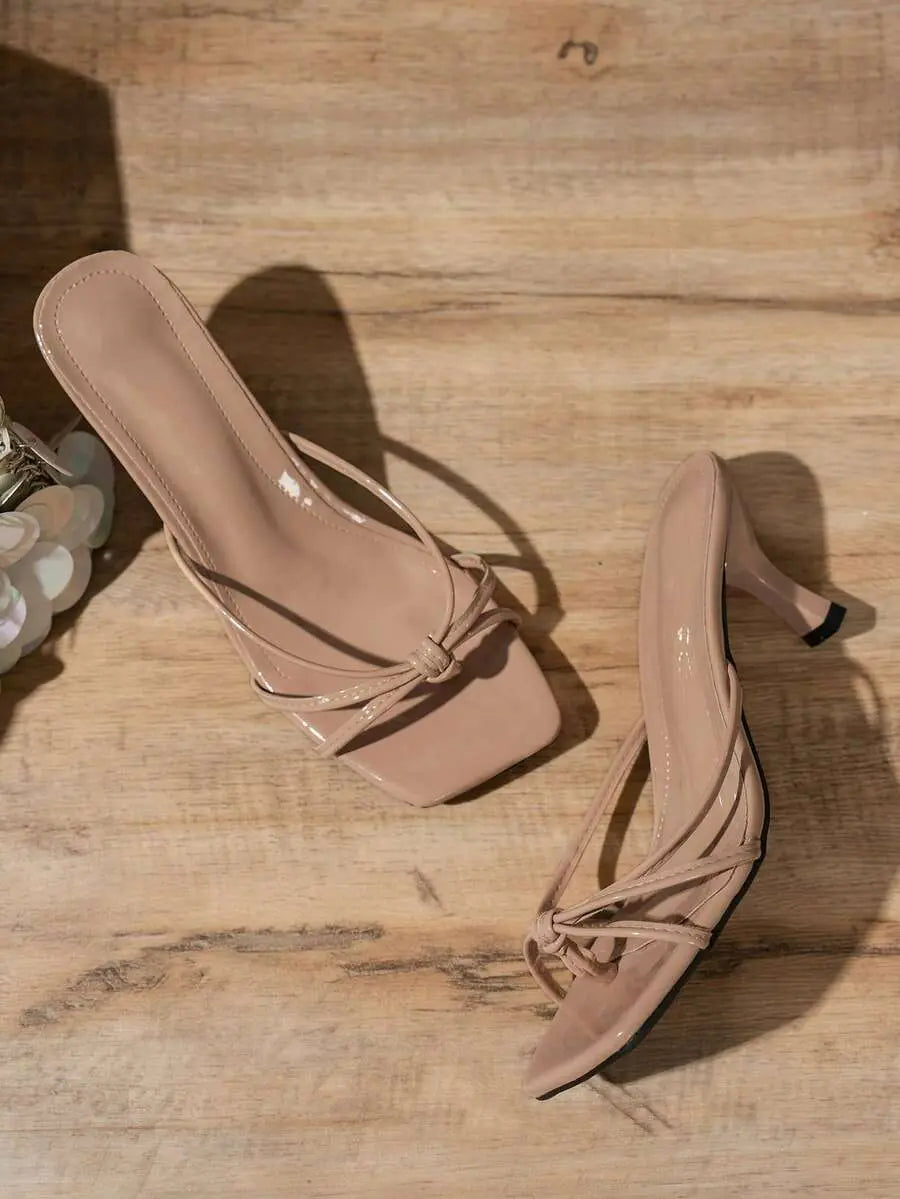 Nora - Tacones de Tiras con Nudo