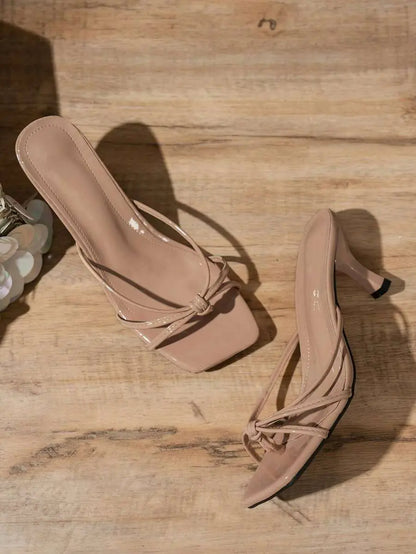 Nora - Tacones de Tiras con Nudo