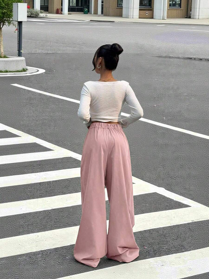 Isabela - Pantalón Wide Leg Cruzado con Botón