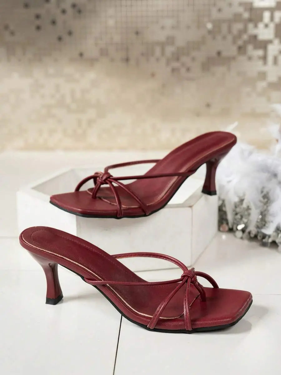 Nora - Tacones de Tiras con Nudo