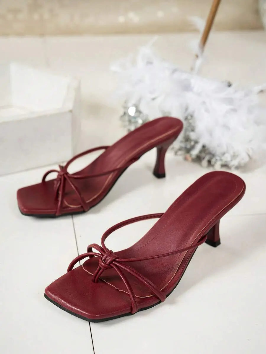 Nora - Tacones de Tiras con Nudo