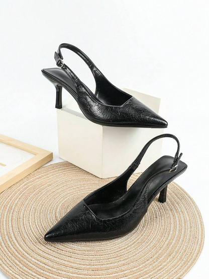 Aitana - Slingback de Tacón Kitten con Empeine Texturizado