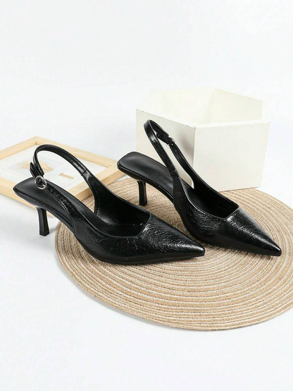 Aitana - Slingback de Tacón Kitten con Empeine Texturizado