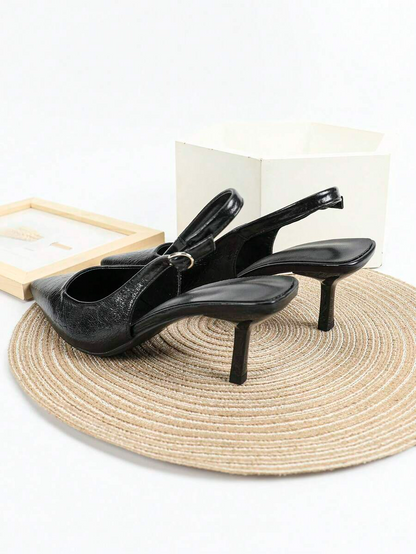 Aitana - Slingback de Tacón Kitten con Empeine Texturizado