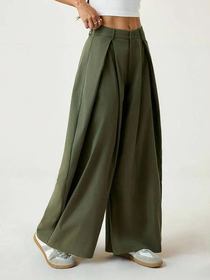 Ámbar - Pantalón Bombacho con Pinzas y Caída Extra