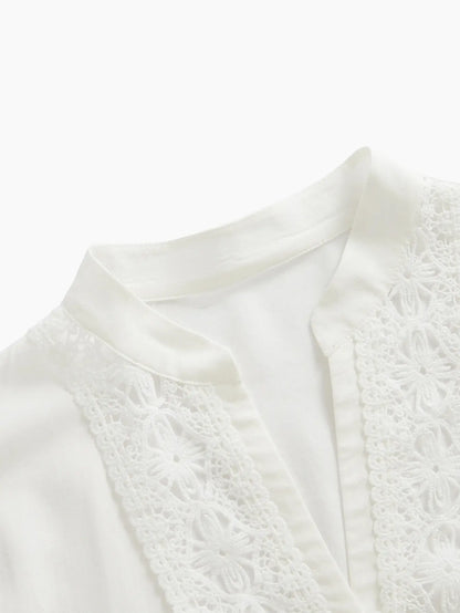 Isabella - Blusa Blanca Elegante con Encaje