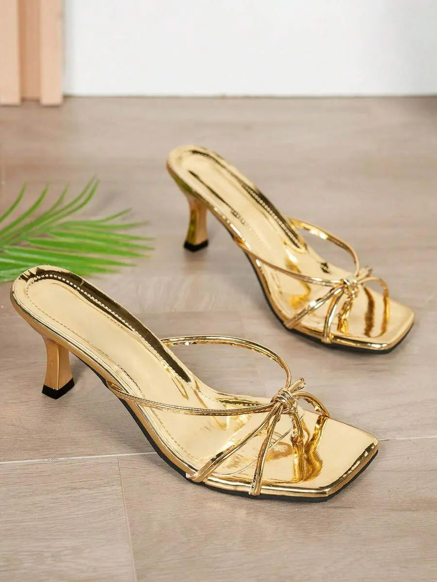 Nora - Tacones de Tiras con Nudo