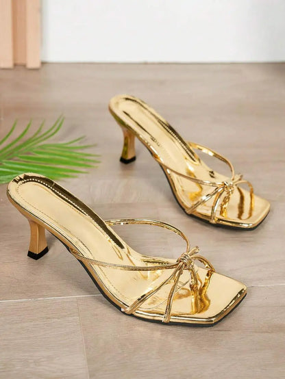 Nora - Tacones de Tiras con Nudo