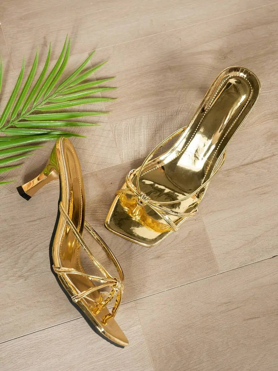 Nora - Tacones de Tiras con Nudo