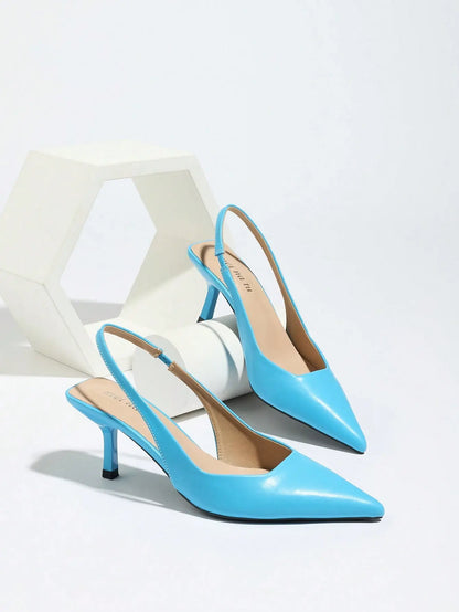Vega - Slingback de Tacón Kitten con Punta Fina
