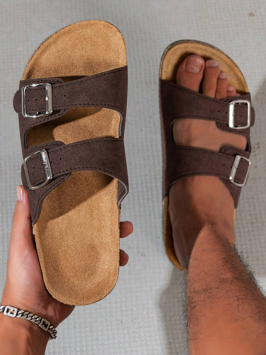 Diego - Sandalia Clásica de Doble Hebilla