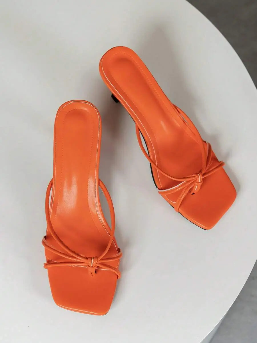 Nora - Tacones de Tiras con Nudo