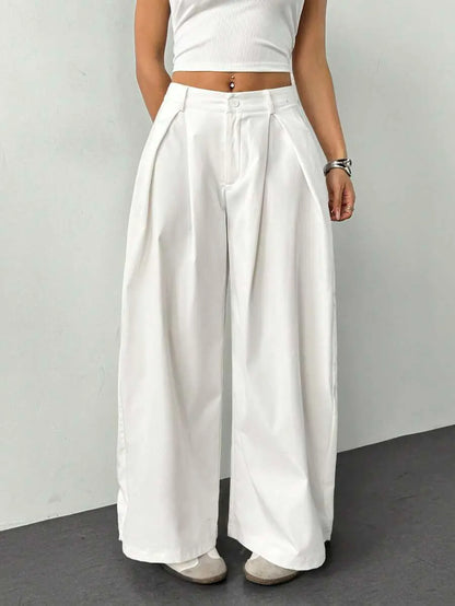 Ámbar - Pantalón Bombacho con Pinzas y Caída Extra