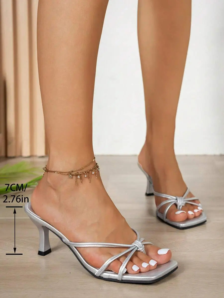 Nora - Tacones de Tiras con Nudo
