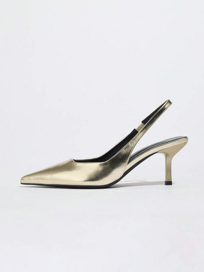 Vega - Slingback de Tacón Kitten con Punta Fina