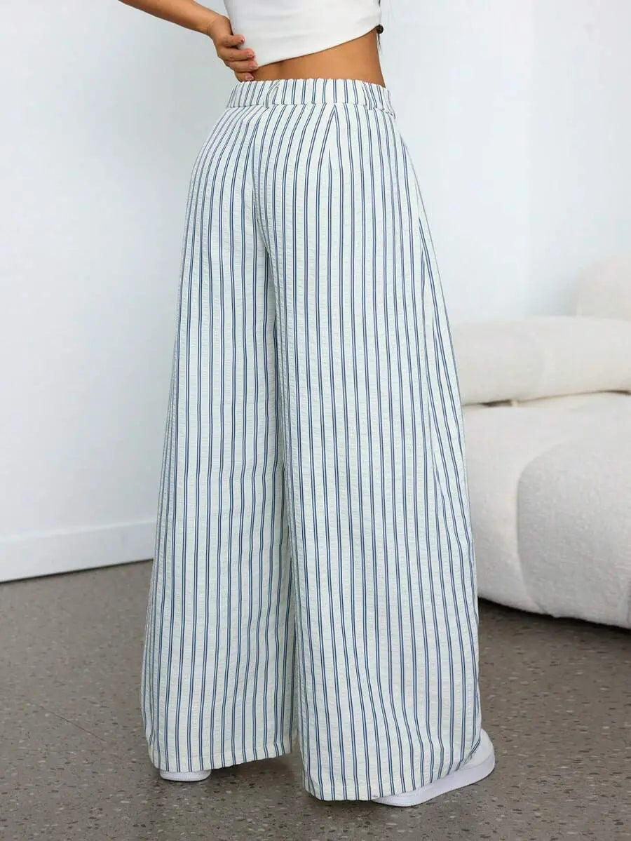 Marina - Pantalón Bombacho de Rayas con Pinzas