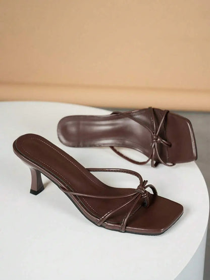 Nora - Tacones de Tiras con Nudo