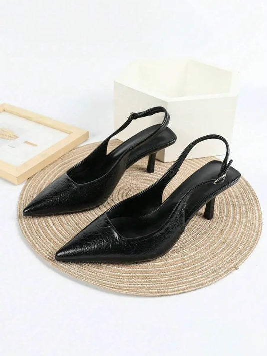 Aitana - Slingback de Tacón Kitten con Empeine Texturizado